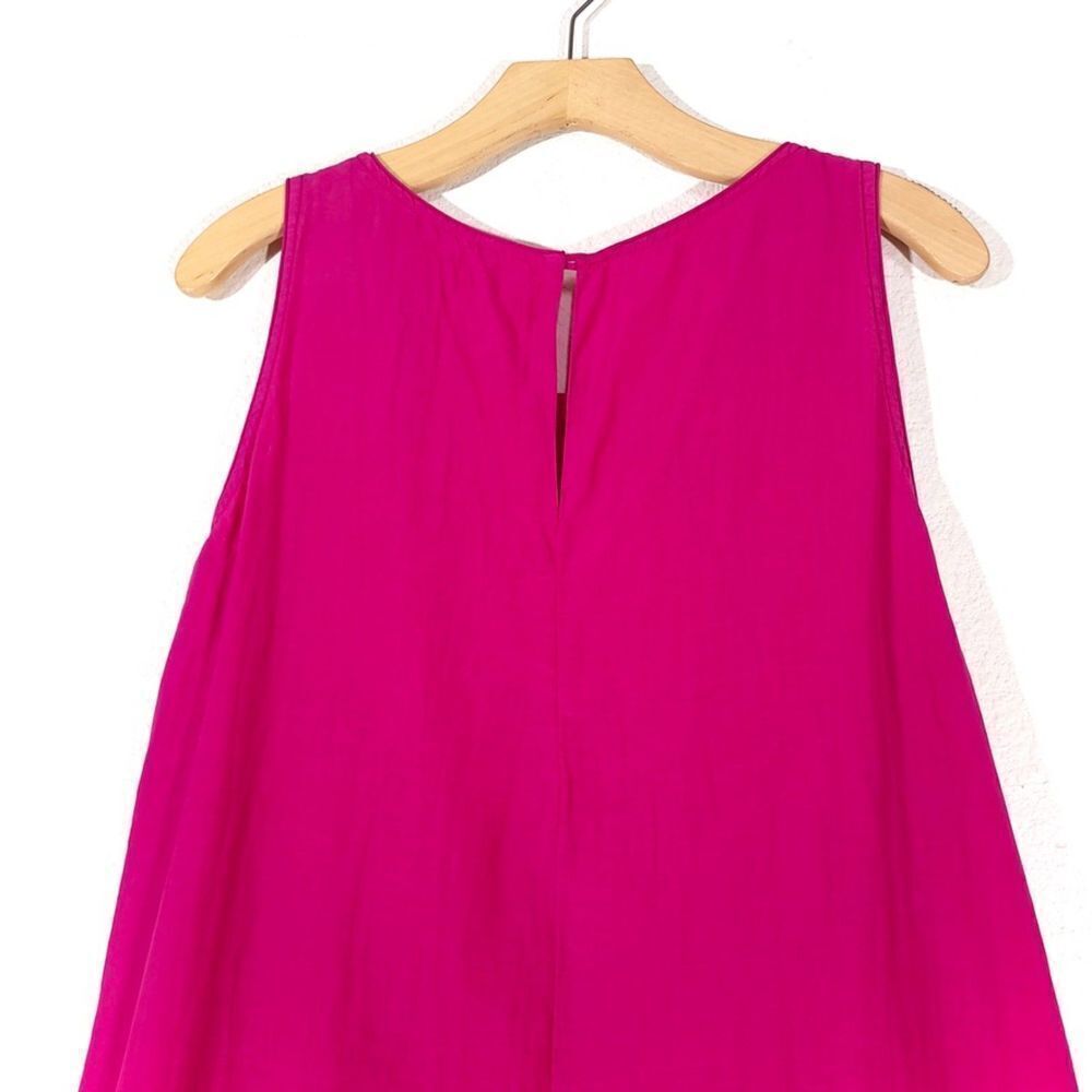 VELVET by Graham & Spencer Esther Silk Voile Tank Babydoll Dress Fuchsia Pink - Picture 11 of 13